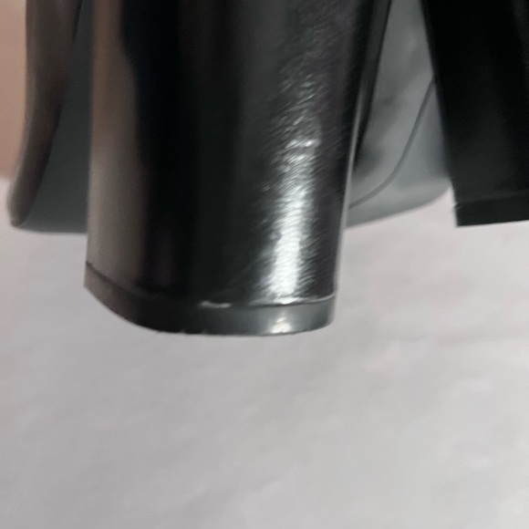 Vintage Nine West black fur silver buckle block Whimsigoth slip on heels Sz 8 - Picture 9 of 15